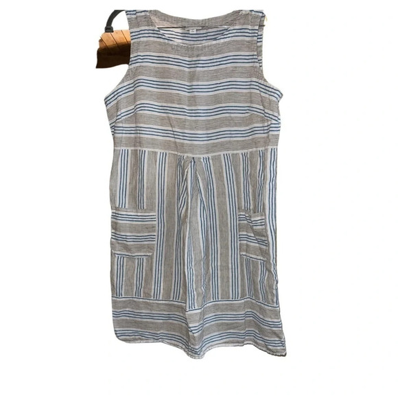 J. Jill Pure Linen Sleeveless Striped Dress Size Large - Picture 5 of 8